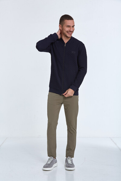Blanca Men's Zippered Sweatshirt Navy Blue - 3