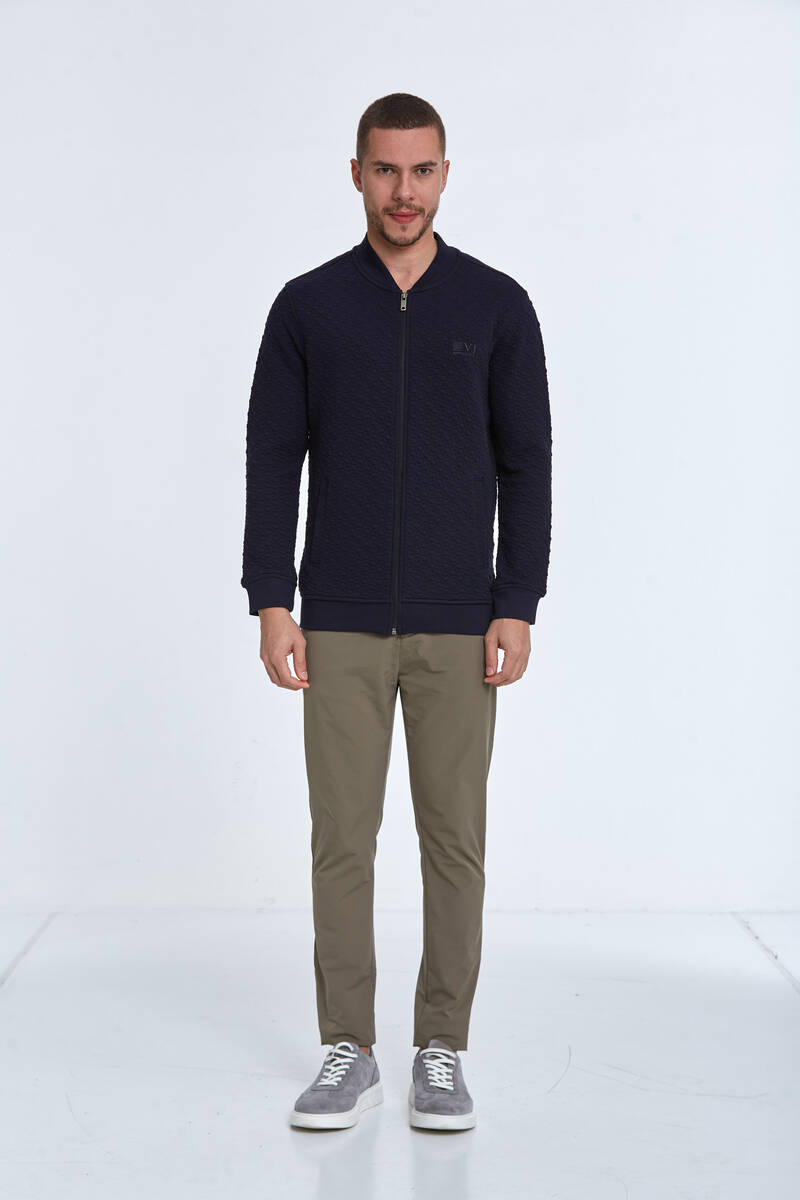 Blanca Men's Zippered Sweatshirt Navy Blue - 2