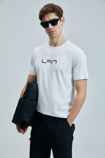 Blaze Modern Grafik T- Shirt Beyaz - 5