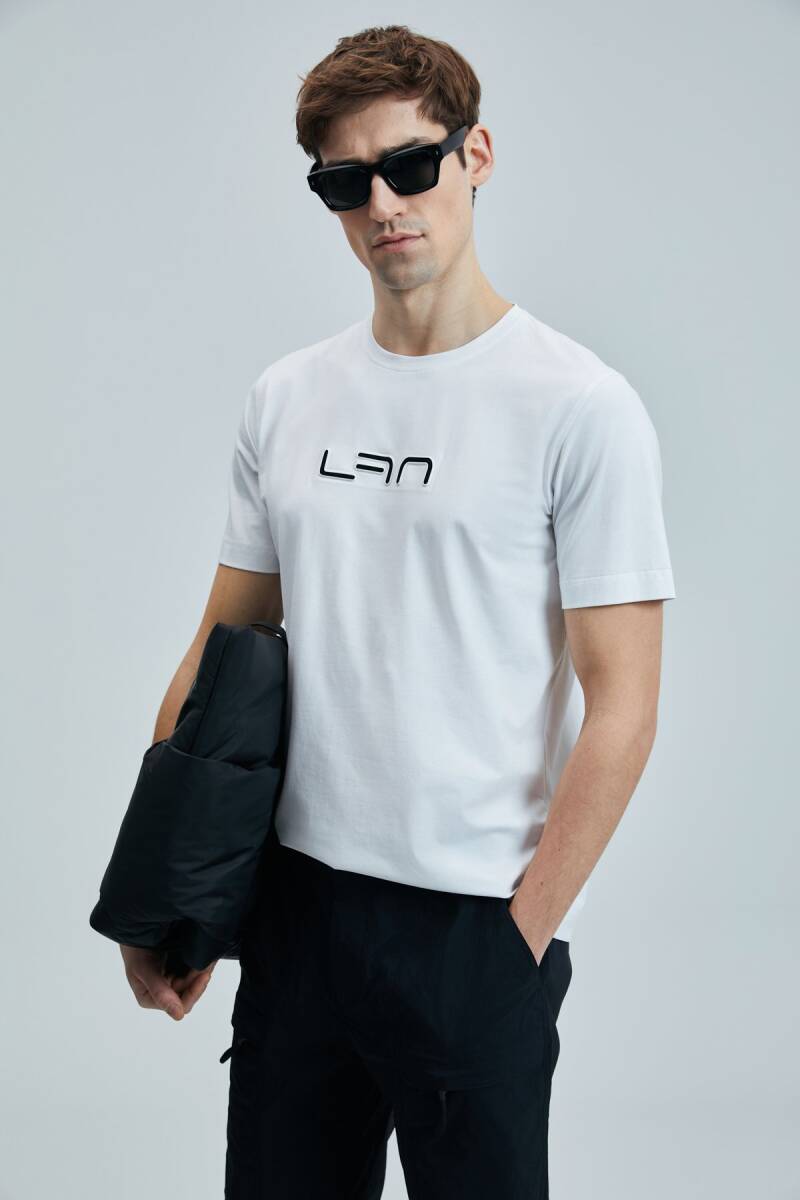 Blaze Modern Grafik T- Shirt Beyaz - 5