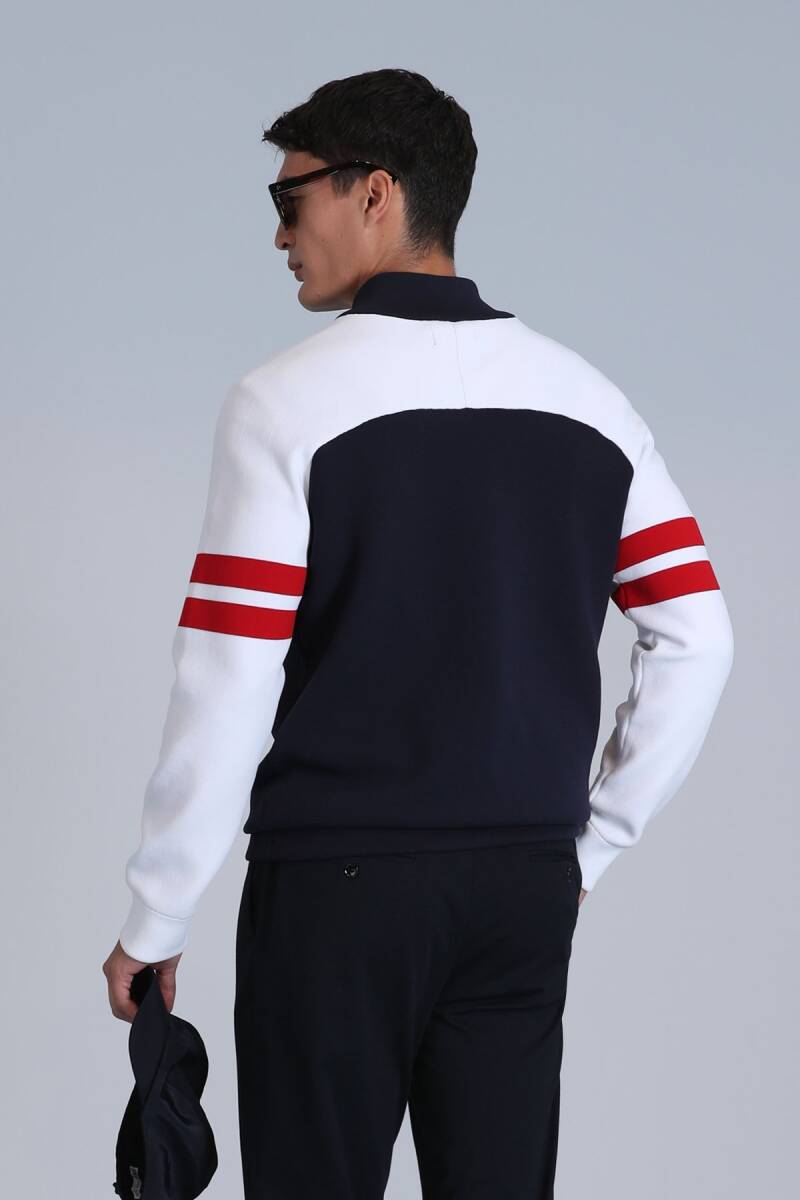 Block Men's Cardigan Navy Blue - 6