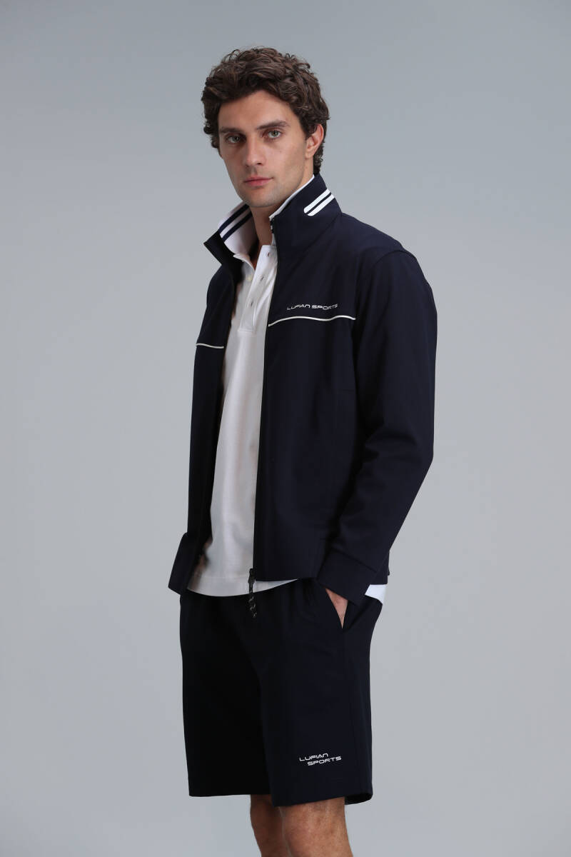 Blue Men's Shorts Tracksuit Navy Blue - 3