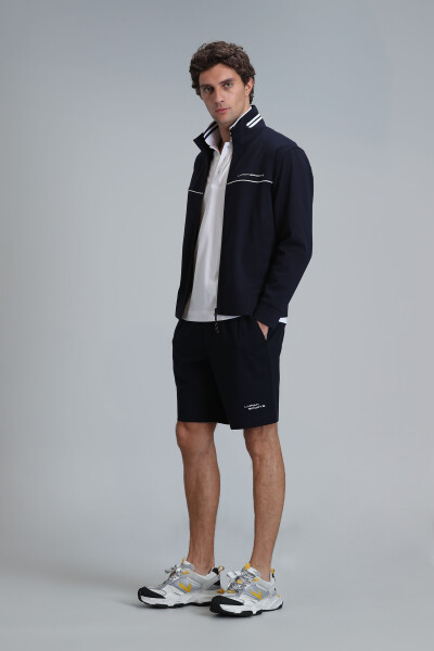 Blue Men's Shorts Tracksuit Navy Blue - 4