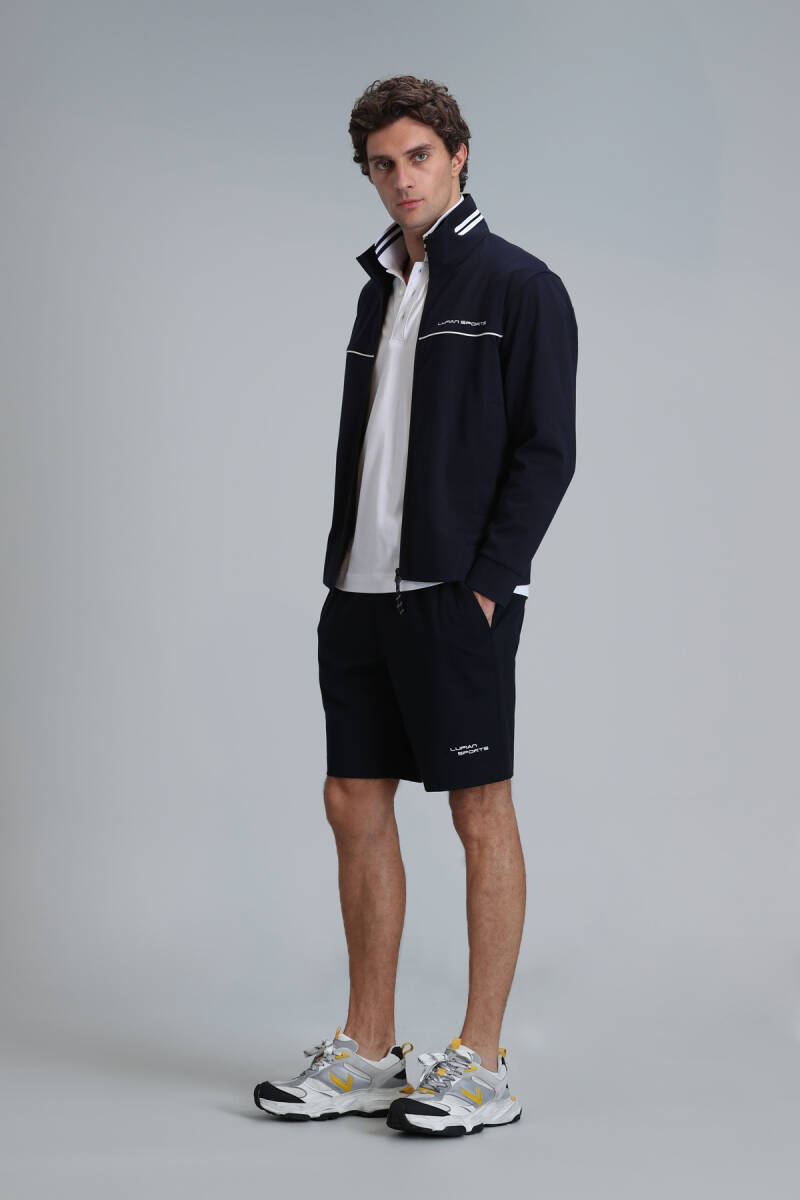 Blue Men's Shorts Tracksuit Navy Blue - 4