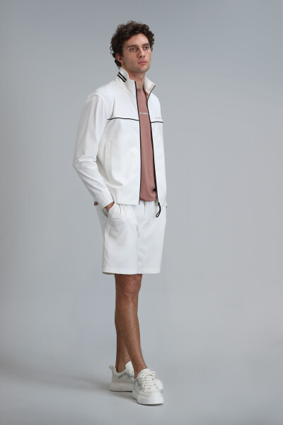 Синий мужской спортивный костюм-шорты Off White - 5