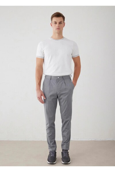 Bohoo Gri Renk Pileli Chino Pantolon - 1