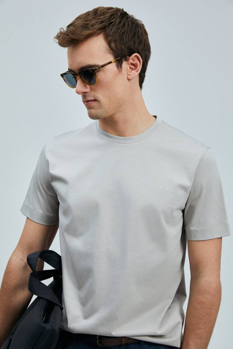 Bran Modern Grafik T- Shirt Bej - 3