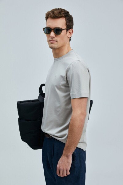 Bran Modern Grafik T- Shirt Bej - 4