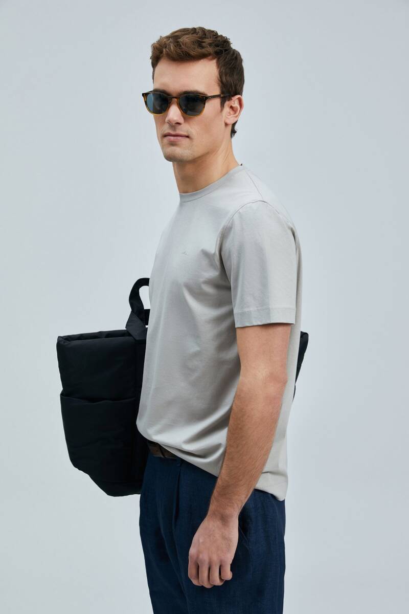 Bran Modern Grafik T- Shirt Bej - 4