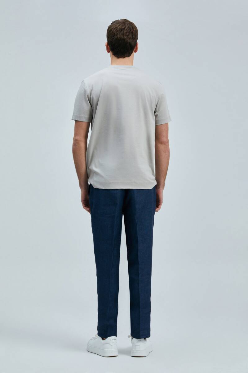 Bran Modern Grafik T- Shirt Bej - 6