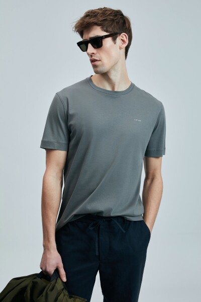 Bran Modern Grafik T- Shirt Koyu Yeşil - 3