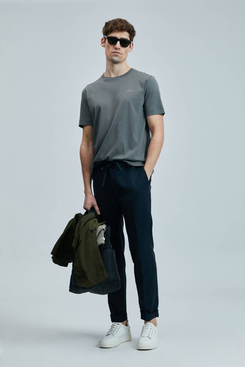 Bran Modern Grafik T- Shirt Koyu Yeşil - 4