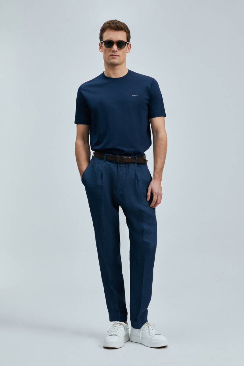 Bran Modern Grafik T- Shirt Lacivert - 2