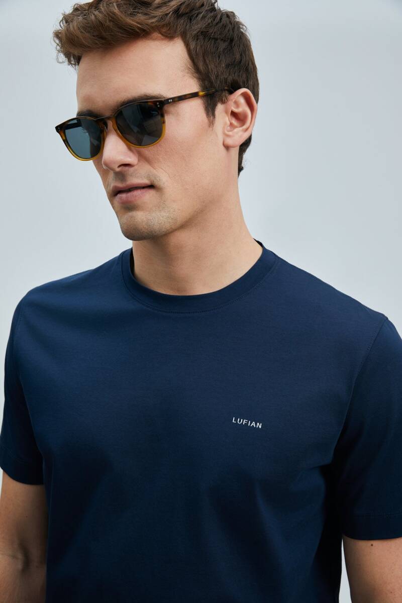 Bran Modern Grafik T- Shirt Lacivert - 4