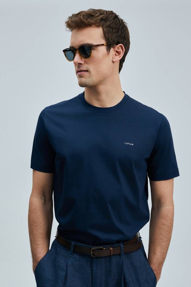 Bran Modern Grafik T- Shirt Lacivert - 1