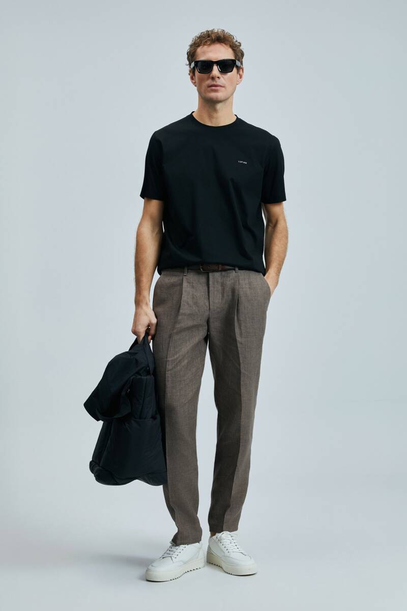 Bran Modern Grafik T- Shirt Siyah - 2