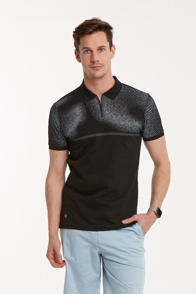 Brenti Polo Men's T-Shirt Black - 1