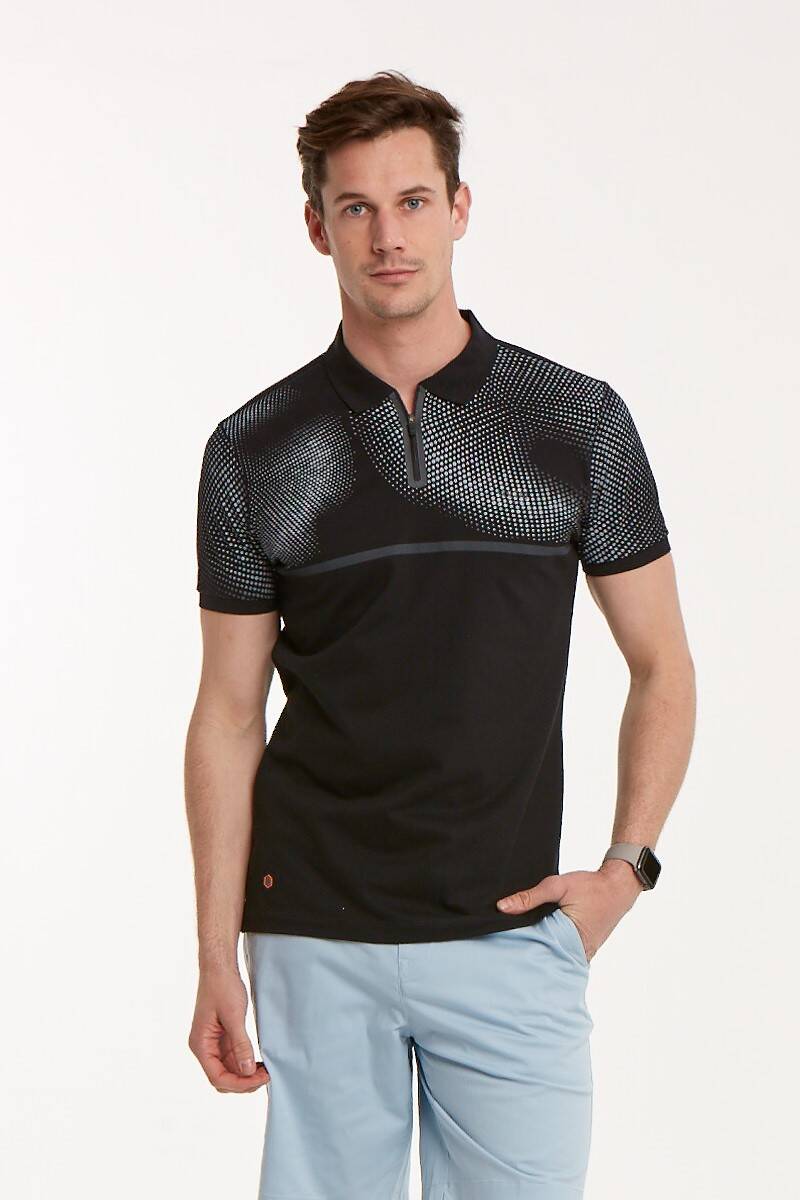 Brenti Polo Men's T-Shirt Black - 1