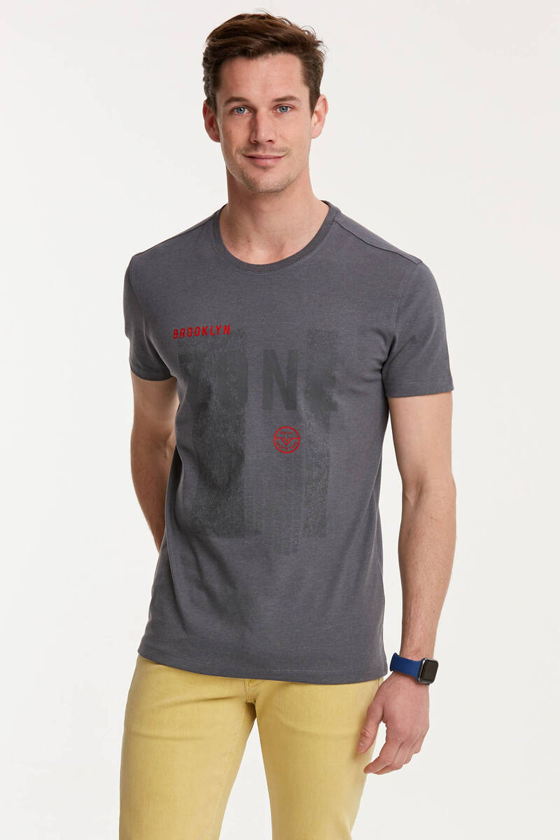 Brooklyn Zone Printed Round Neck Men's T-Shirt