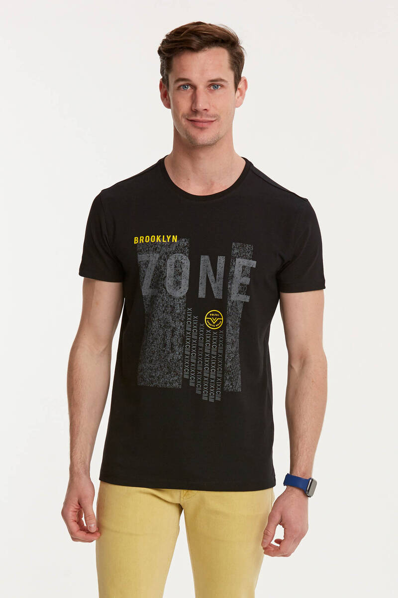 Brooklyn Zone Printed Round Neck Men's T-Shirt