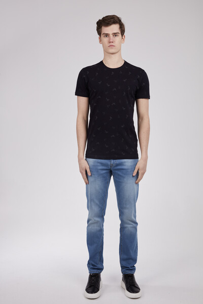 Butterfly Printed Crew Neck Men's T-Shirt - VOLTAJ (1)