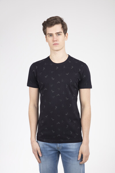 Butterfly Printed Crew Neck Men's T-Shirt - VOLTAJ 