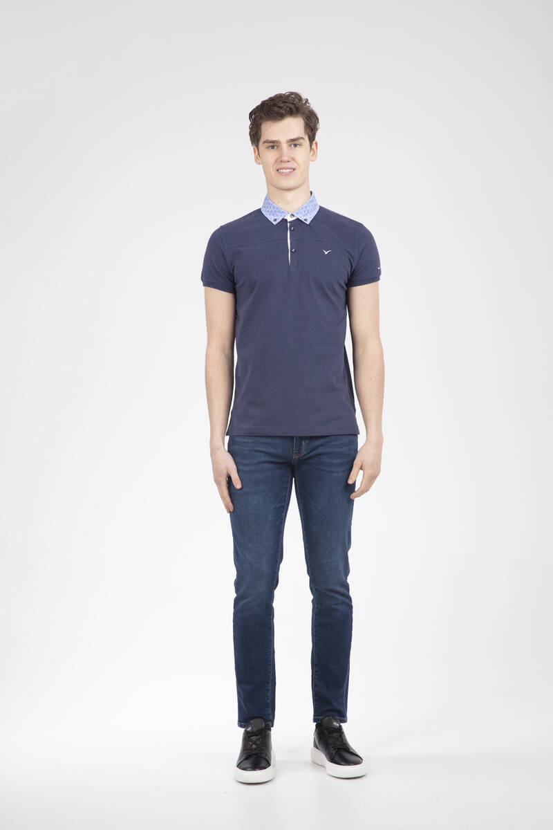 Buttoned Collar Polo Men's T-Shirt - 1
