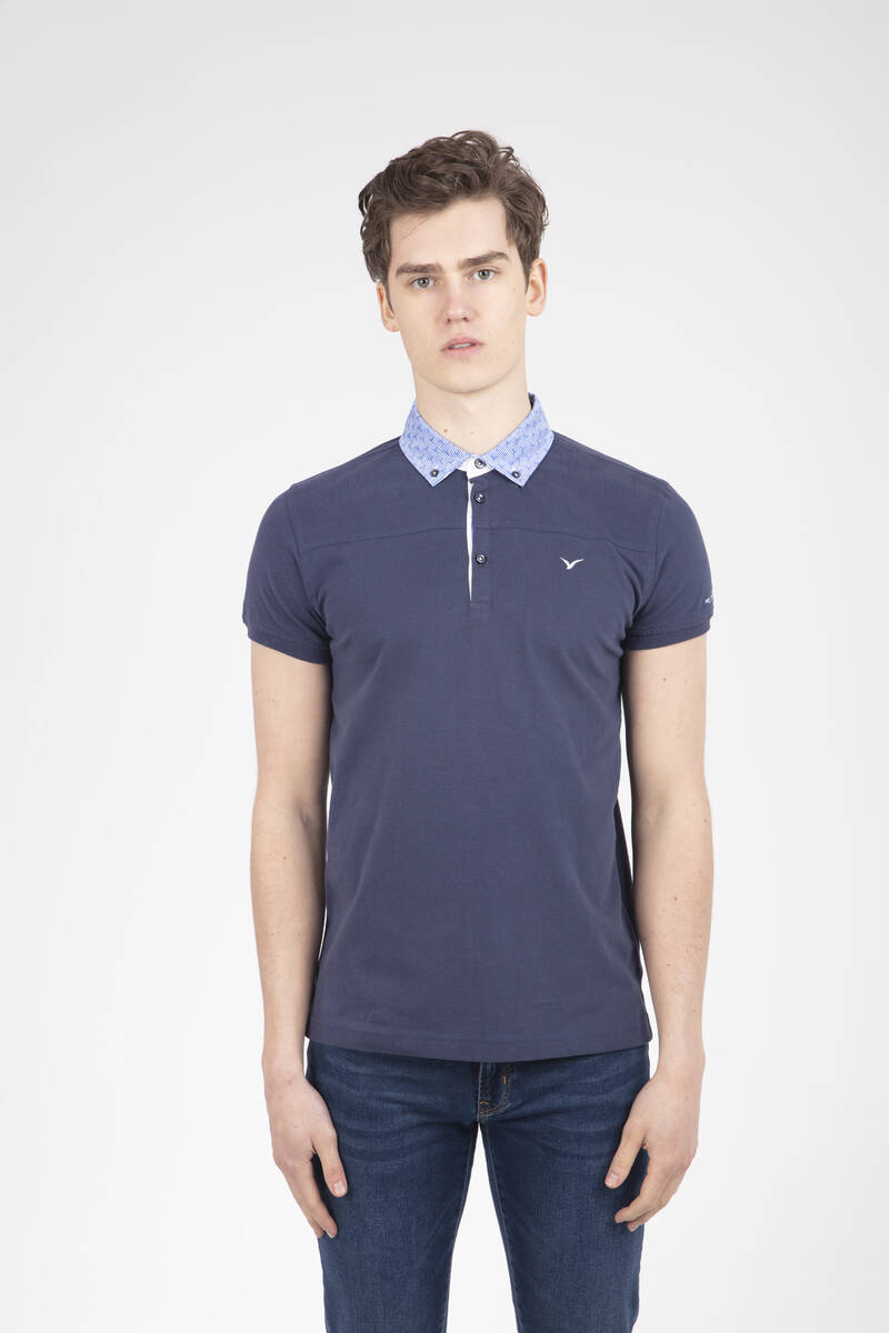 Buttoned Collar Polo Men's T-Shirt - 2