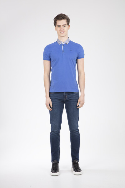 Buttoned Collar Polo Men's T-Shirt - 5