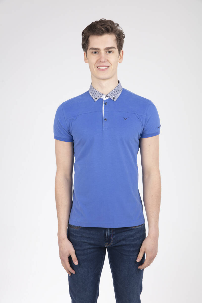 Buttoned Collar Polo Men's T-Shirt - 6