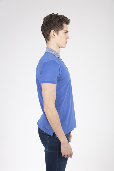 Buttoned Collar Polo Men's T-Shirt - 7