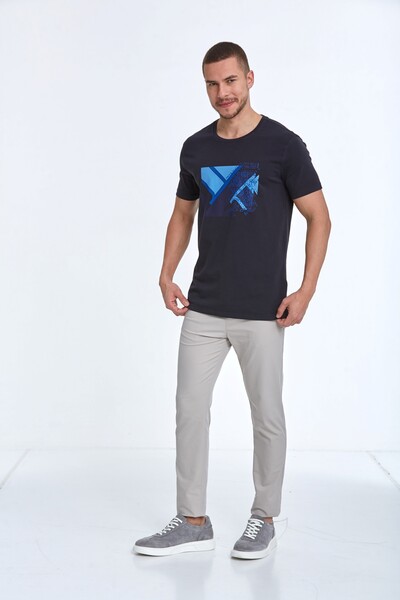 Caleb Printed Men's T-Shirt Black - 3
