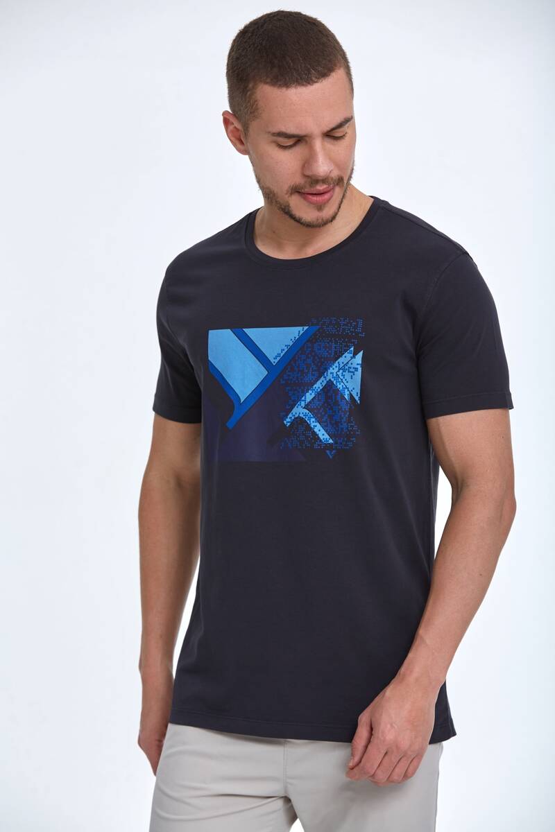 Caleb Printed Men's T-Shirt Black - 1