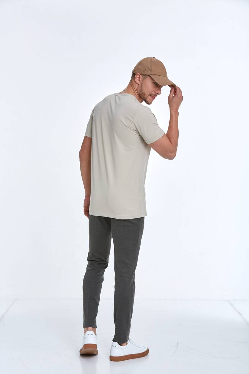 Caleb Printed Men's T-Shirt Stone - 5