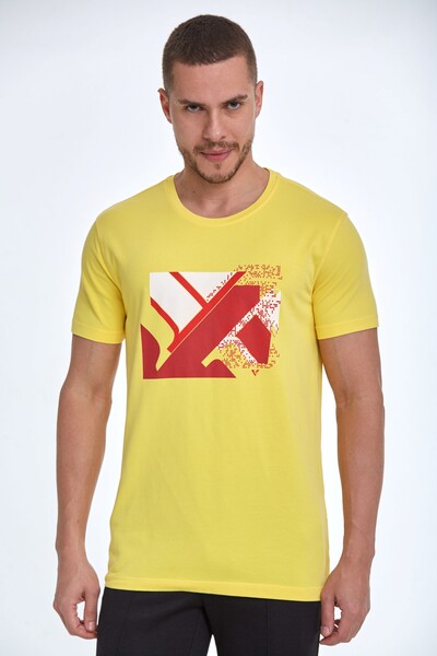 Caleb Printed Men's T-Shirt Yellow - 1