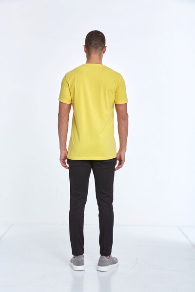 Caleb Printed Men's T-Shirt Yellow - 5