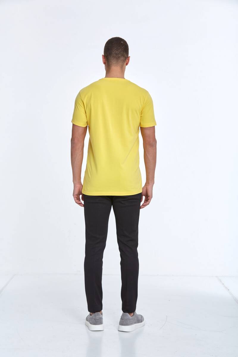 Caleb Printed Men's T-Shirt Yellow - 5