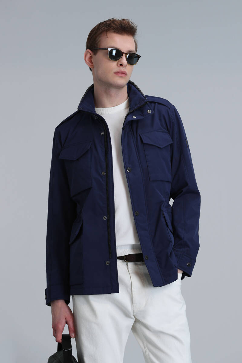 Cameron Men's Coat Navy Blue - 3