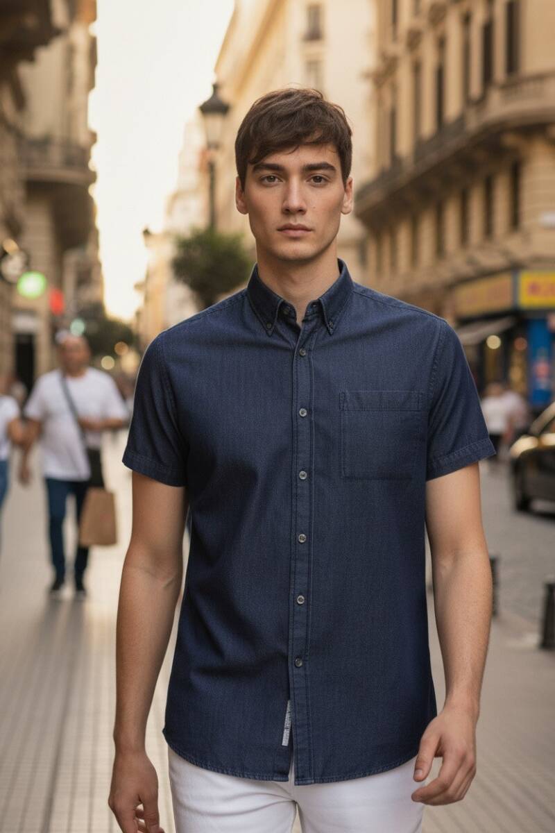 Camilot Lacivert Renk Denim Gömlek - 1