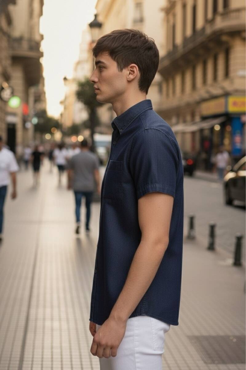 Camilot Lacivert Renk Denim Gömlek - 2