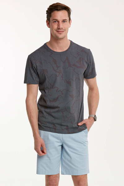 VOLTAJ - Camouflage Pattern Printed Round Neck Men's T-Shirt (1)
