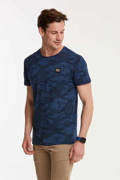 Camouflage Patterned Sausage Collar Men's T-Shirt - 3