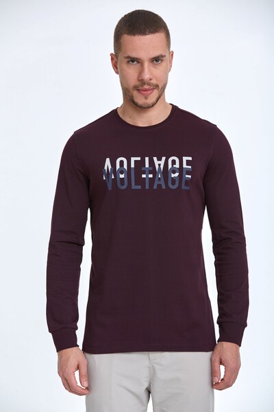 Capri Men's Long Sleeve T-Shirt Claret Red 