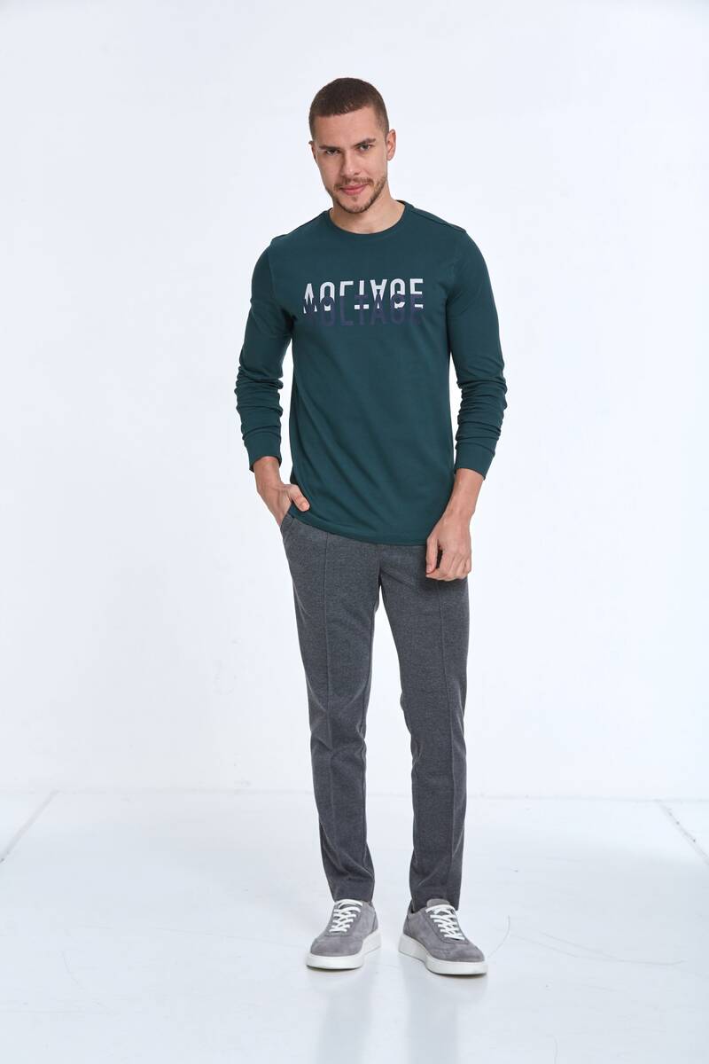Capri Men's Long Sleeve T-Shirt Green - 2