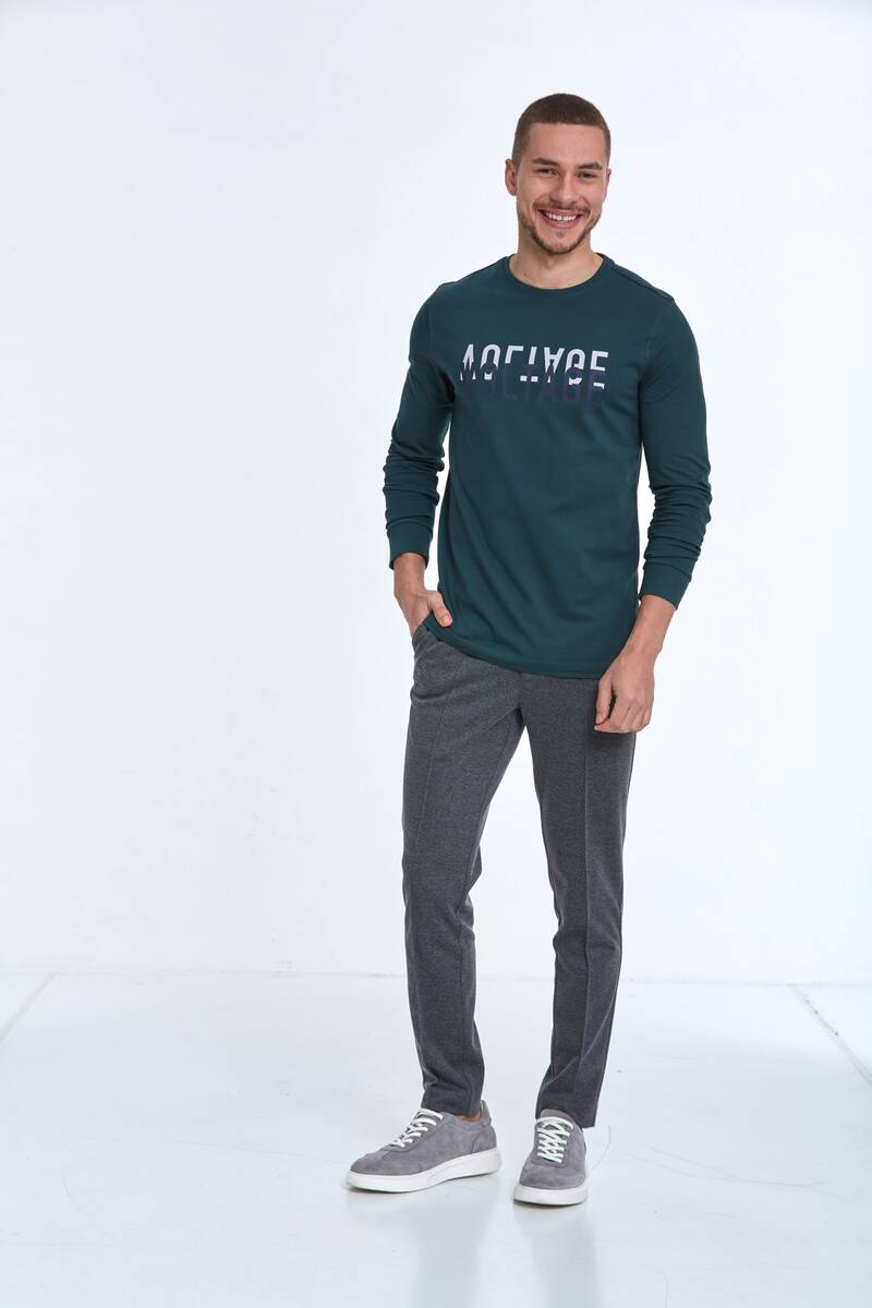 Capri Men's Long Sleeve T-Shirt Green - 3