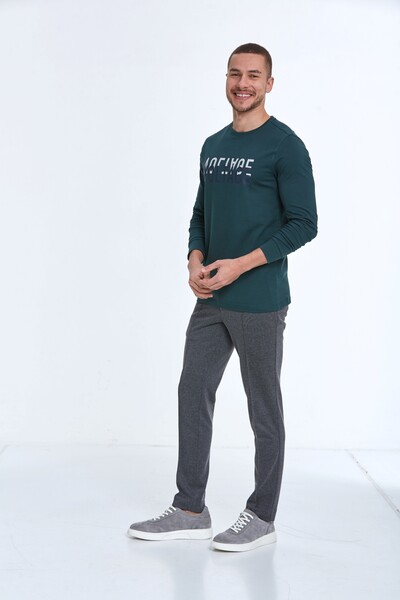 Capri Men's Long Sleeve T-Shirt Green - 5