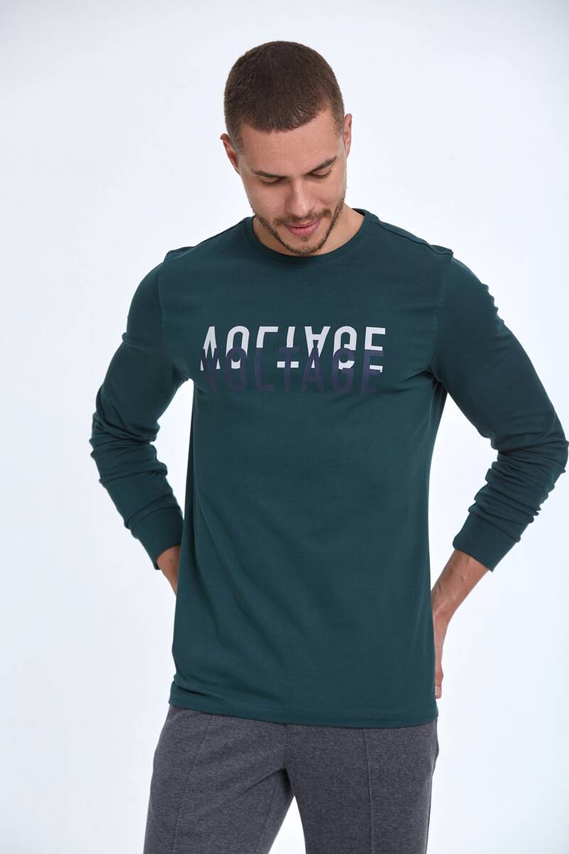 Capri Men's Long Sleeve T-Shirt Green - 1