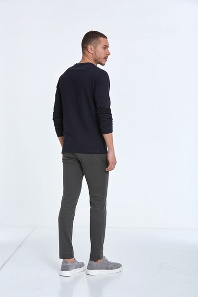 Capri Men's Long Sleeve T-Shirt Navy Blue - 5