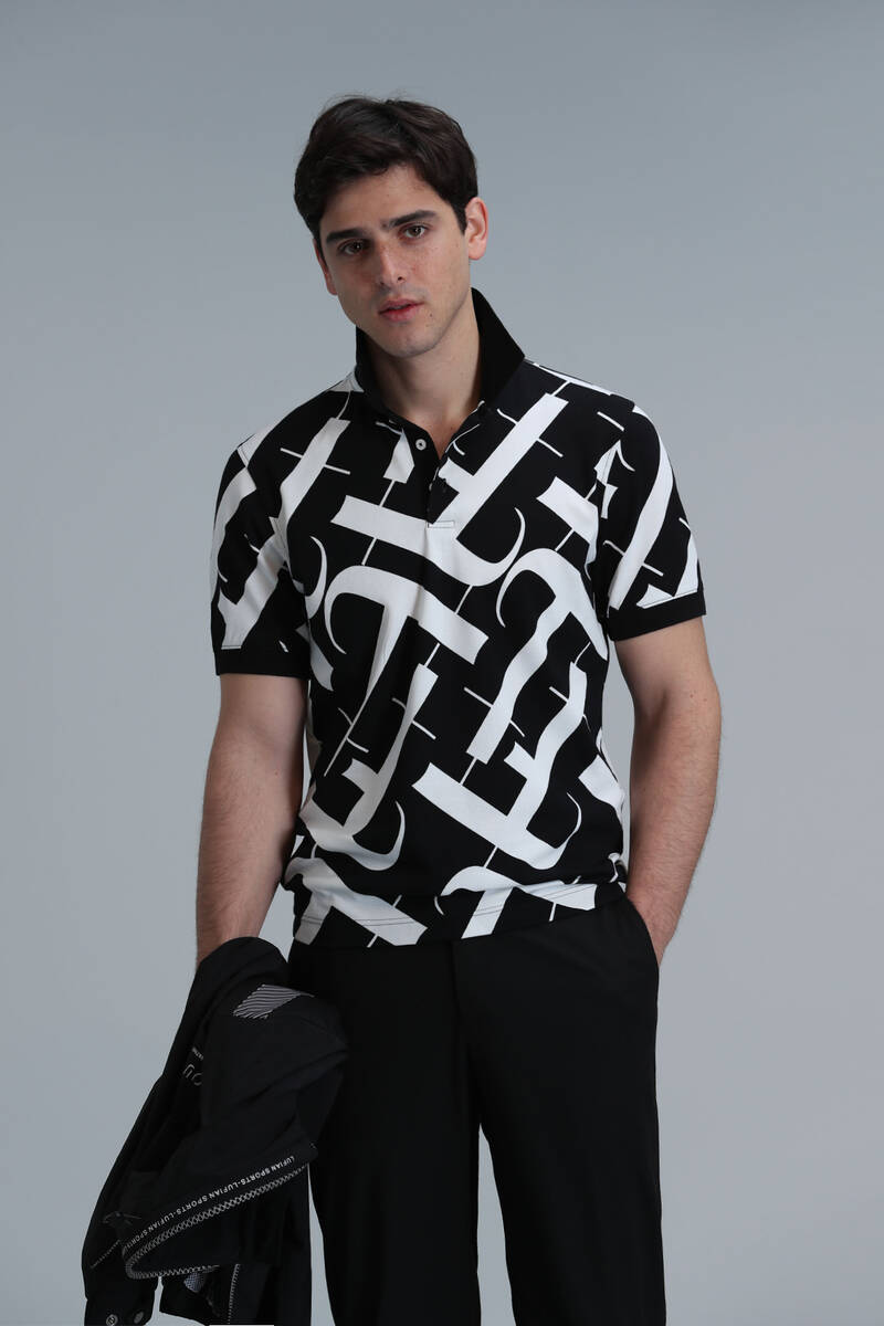 Cara Smart Men's Polo T-Shirt Black - 1