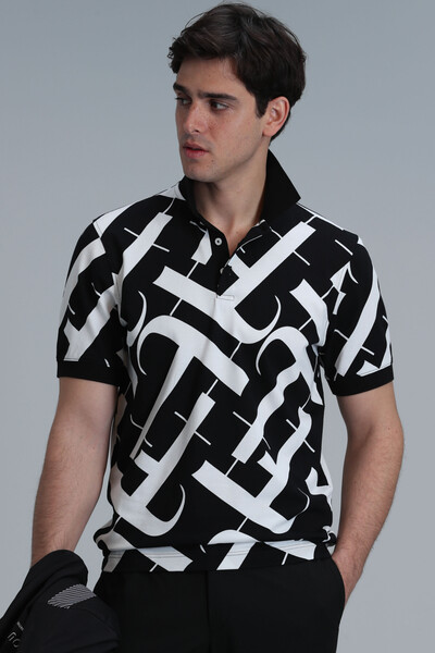 Cara Smart Men's Polo T-Shirt Black - 3